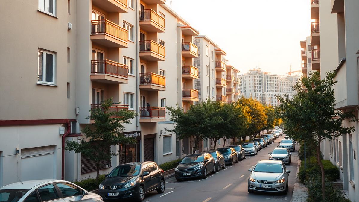 Rrugë banimi në Tiranë me pallate dhe apartamente me qera në Tiranë